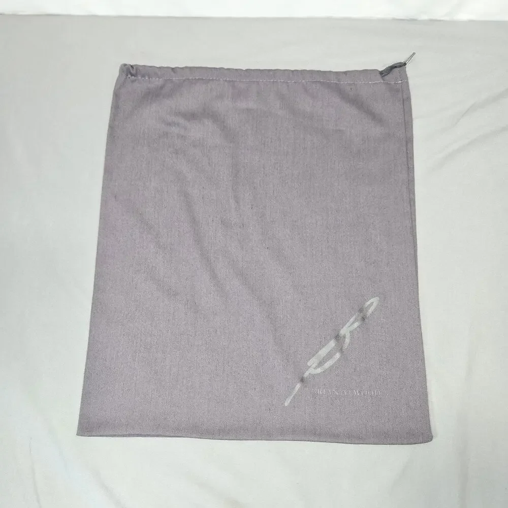 Brian Atwood Dust Bag Gray Mauve Cotton Drawstring Pouch 16x14